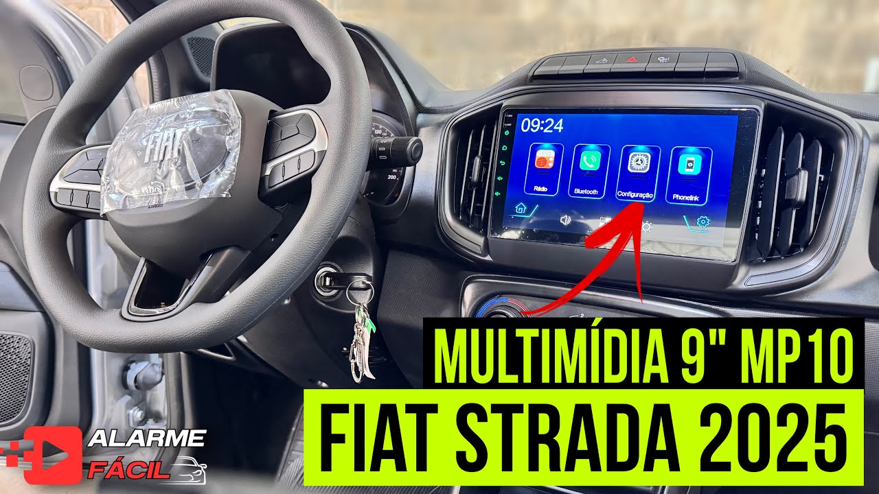 Instalação Multimídia Fiat Strada 2025 ☑️ Modelo MP5 9” 