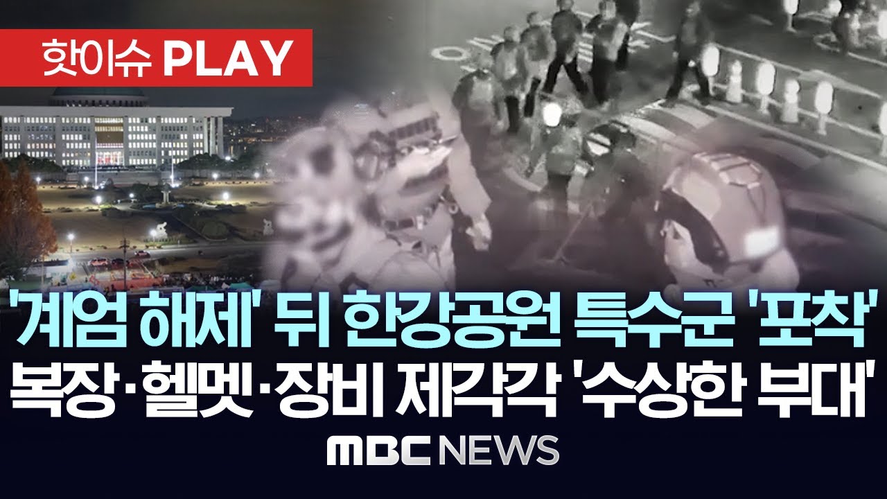 그날 밤, '계엄 해제' 뒤 한강공원 특수부대원 출동 '포착'..복장 헬멧 장비 제각각인 '수상한 부대', '수호신TF' 임무 뭐였나 - [핫이슈PLAY] 2025년 1월 22일
