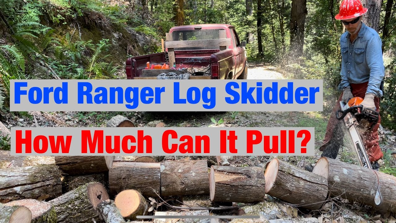 Cutting Firewood and Logging Firewood Logs Yarding Skidding with a Ford Ranger