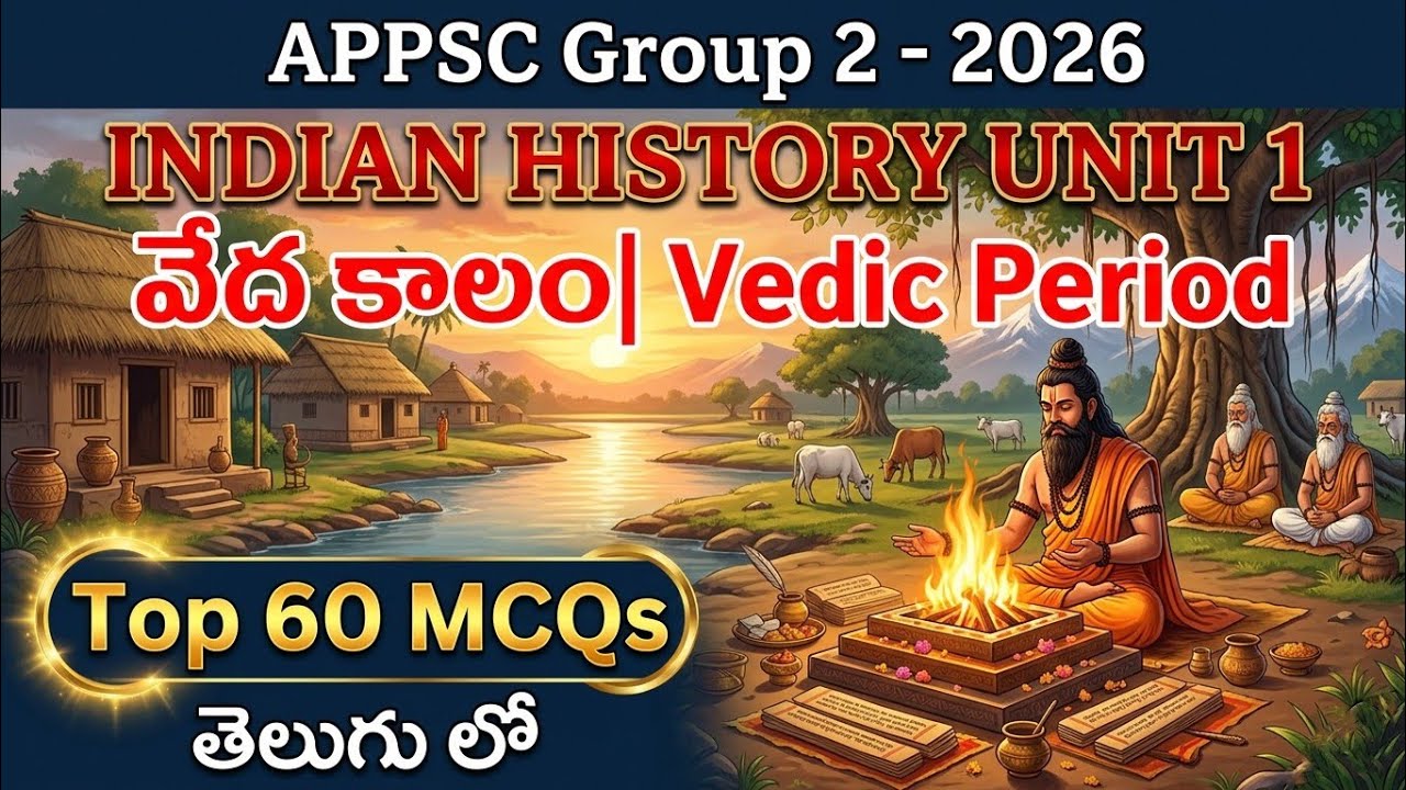 APPSC Group 2 2026 🔥 Vedic Period in తెలుగు Top 60 MCQs | Most Repeated Questions| APPSC| TSPSC| SSC