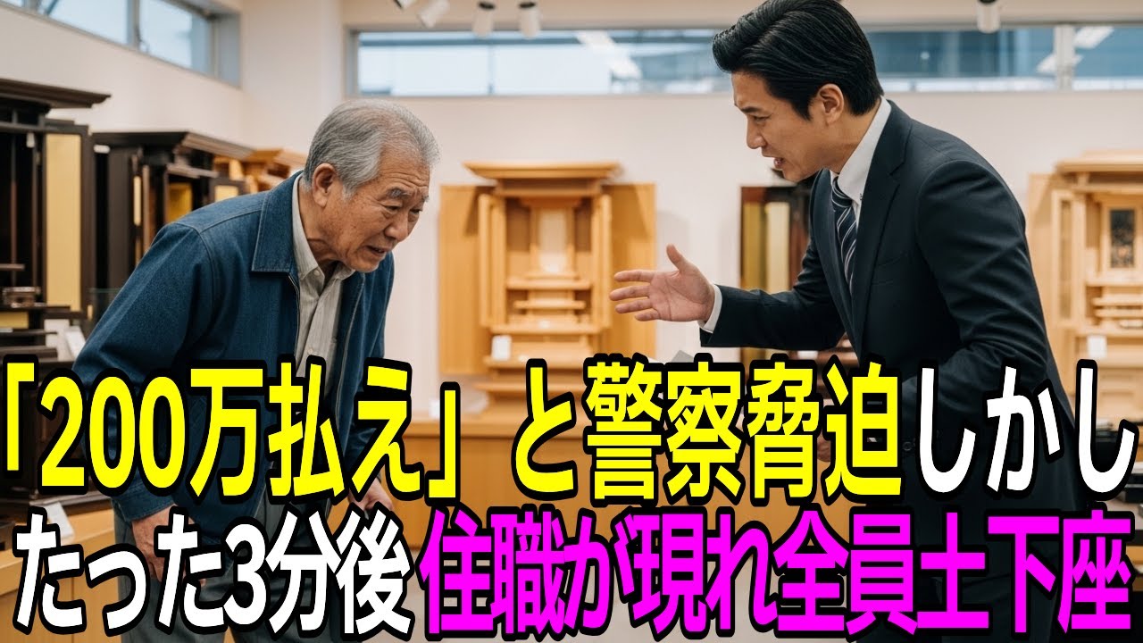 仏壇店「200万です。警察呼ぶよ？」→3分後、一番偉い住職が現れボロボロの老人を見て全員土下座【スカッとする話】