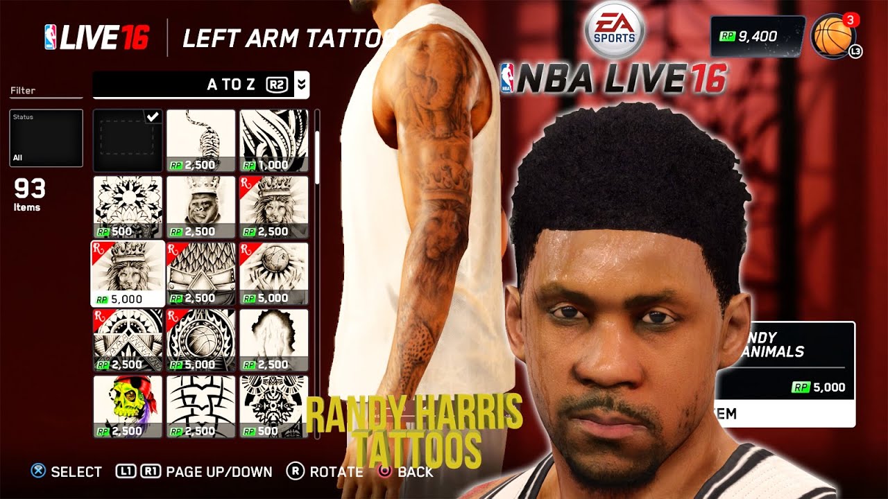 NBA Live 16 | Tattoo Shop ft.Randy Harris & More | Let's Get Tatted Up! PT 5!