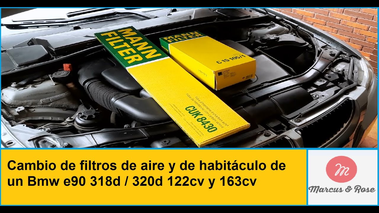 como se cambian los filtros de aire y habitáculo bmw e90 318d/320d  \ Change filters  