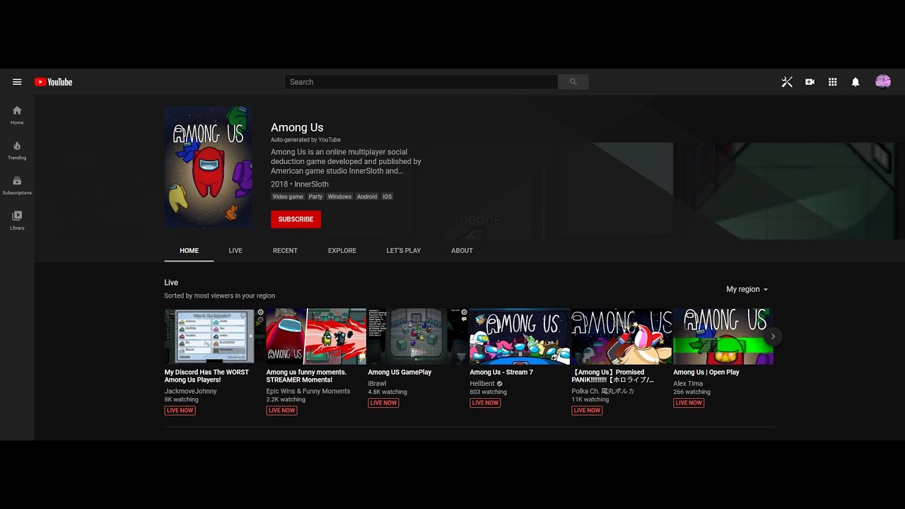 Gaming w/ Jackmove: I Was The Top Among Us Stream Featured On YouTube Gaming!