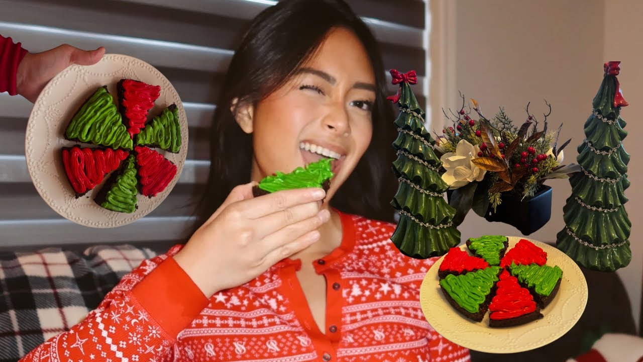 baking christmas brownies 
