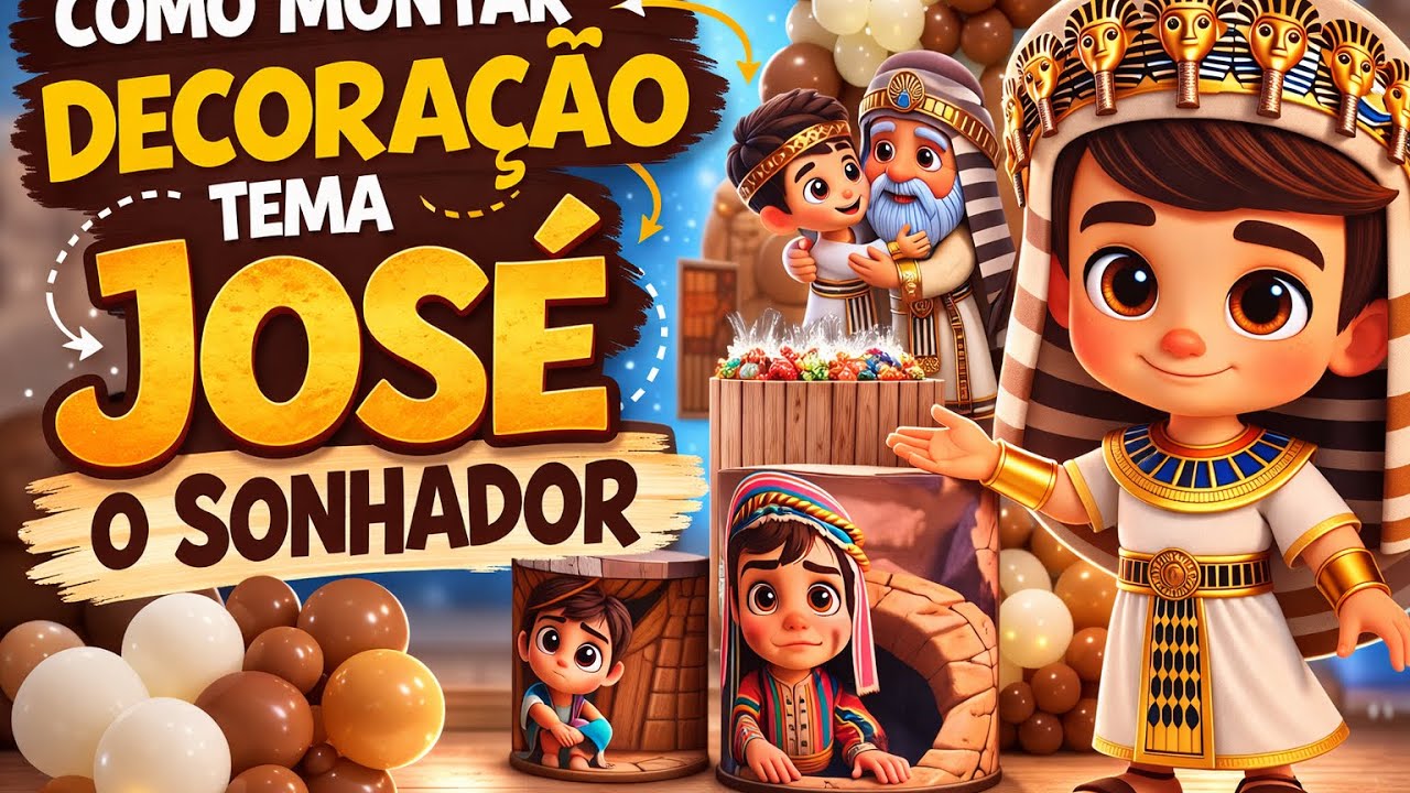 Como montar Decoração Bíblica infantil Tema José o sonhador passo a passo 