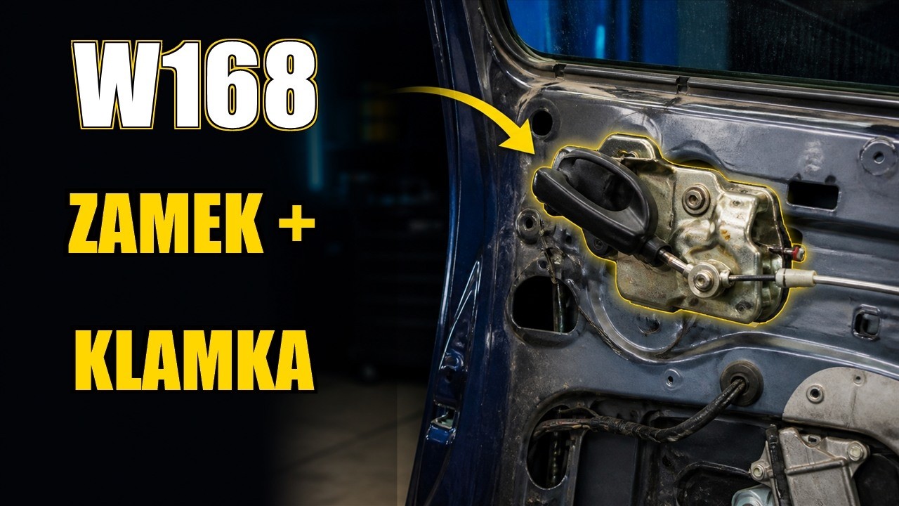 Zamek, klamka i tapicerka. Mercedes A Klasa W 168, demontaż.