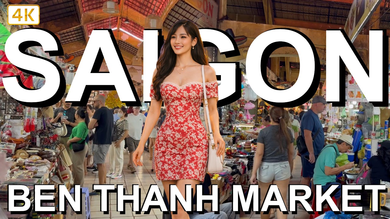 Saigon Walking Tour 🇻🇳 Ben Thanh Market to Backpacker Street (4K)