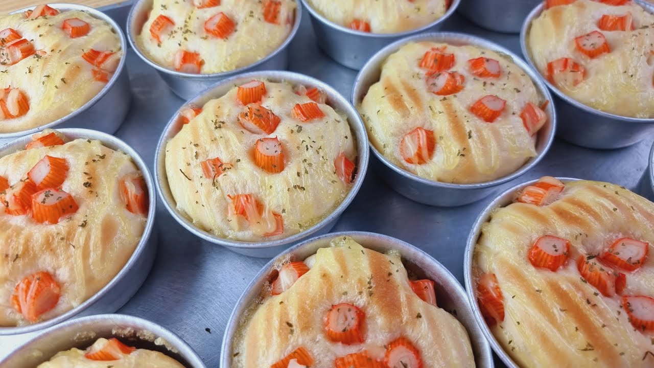 ขนมปังปูอัดมายองเนส #crabstickmayonnaisebread #newneweatfood​
