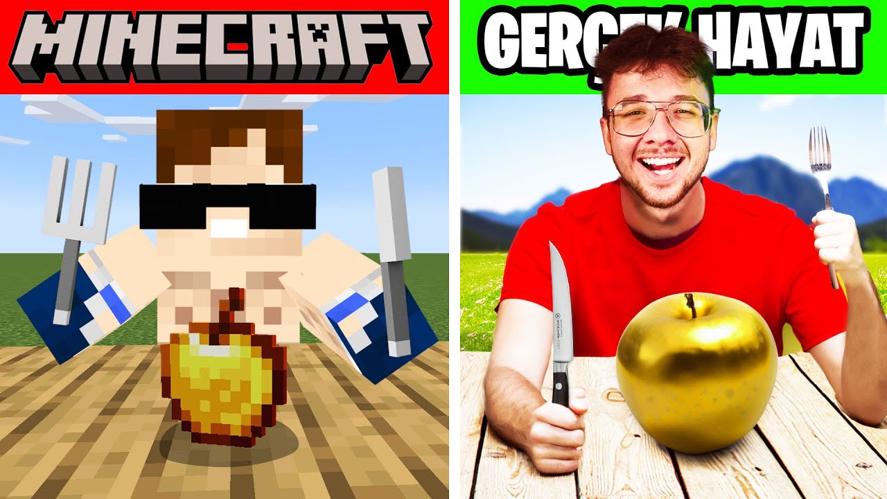 Gerçek Hayatta Bütün Minecraft Yemeklerini Pişirdim..