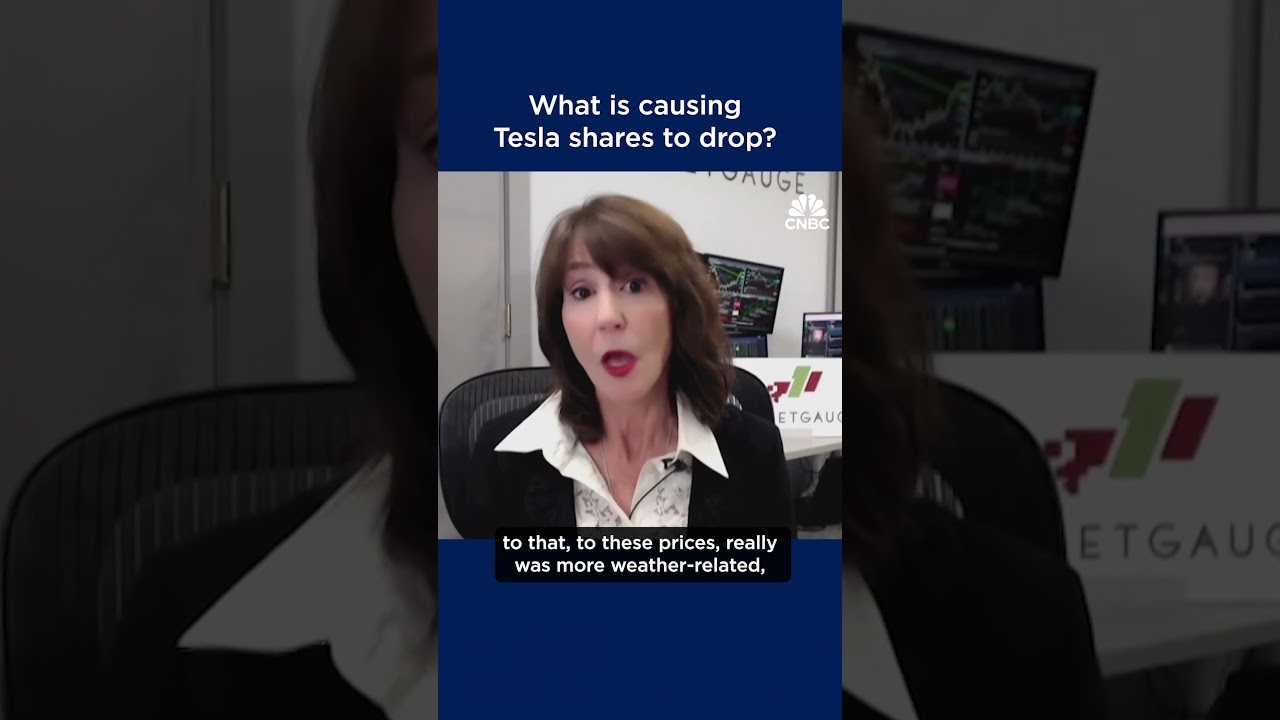 What is causing Tesla shares to drop?