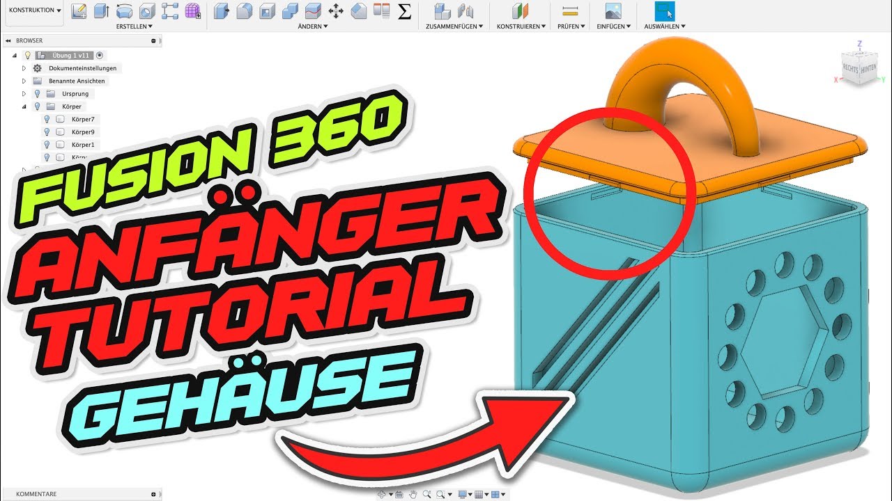 Fusion 360 TUTORIAL DEUTSCH [ANFÄNGER - Gehäuse]