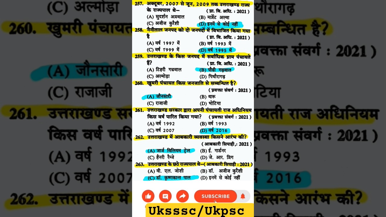Uttarakhand GK practice set, Uttarakhand GK practice 2025, Uttarakhand police practice set 2025