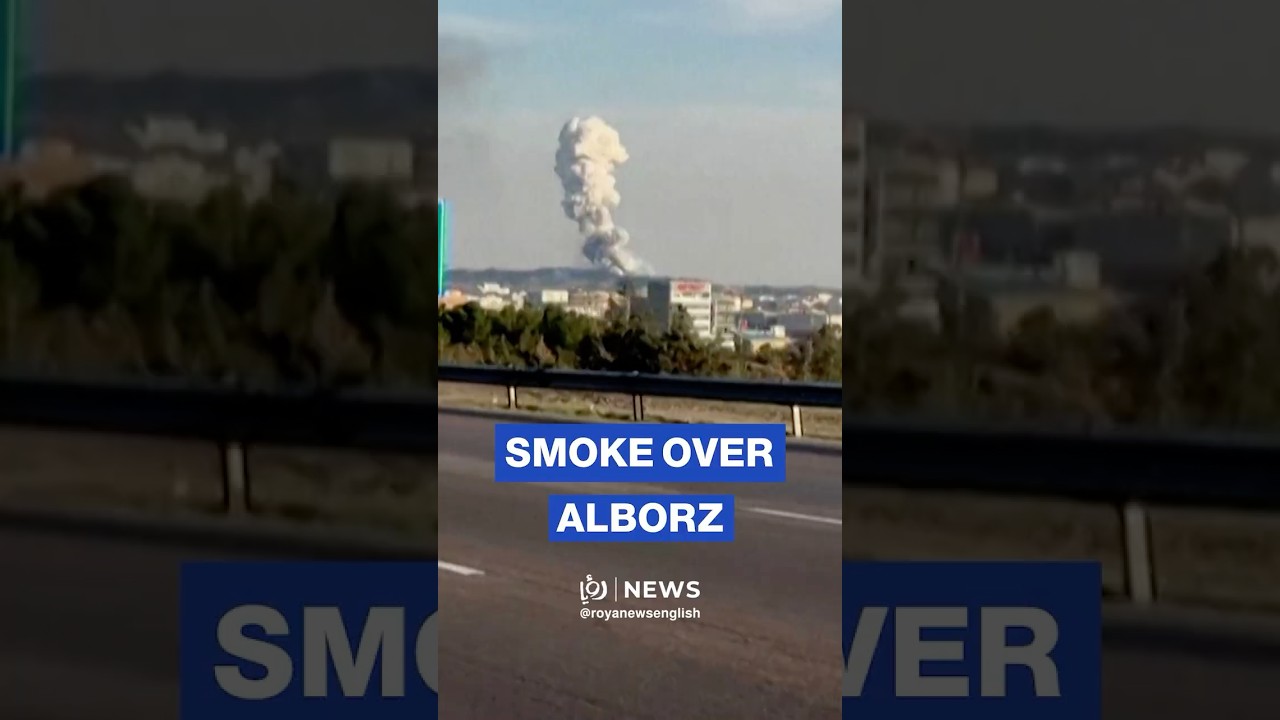 Smoke rises from Garmdarreh in Iran's Alborz province