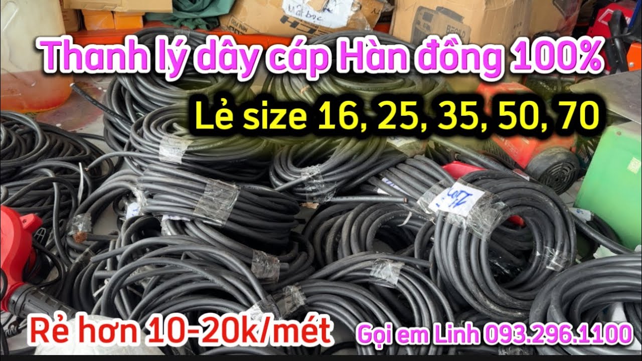 🔴CÒN ÍT DÂY CÁP HÀN QUỐC RUỘT ĐỒNG LẺ MÉT LẺ ĐOẠN EM THANH LÝ HẾT🔴RẺ HƠN 10-20K/MÉT #mayhan #kobe