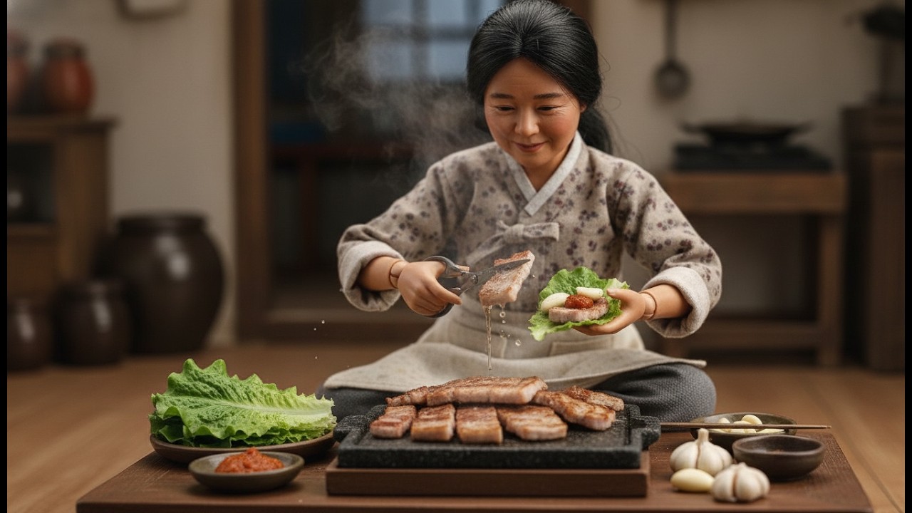 Miniature Woman Cooking ASMR | 미니어처 여인 요리 ASMR | Tiny Korean Village Doll Kitchen