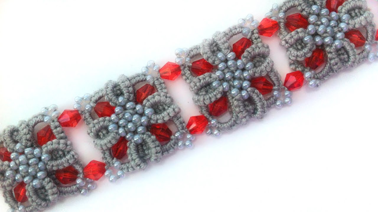Браслет фриволите иглой анкарс. Видео мастер класс фриволите. DIY Bracelet frivolite needle ankars
