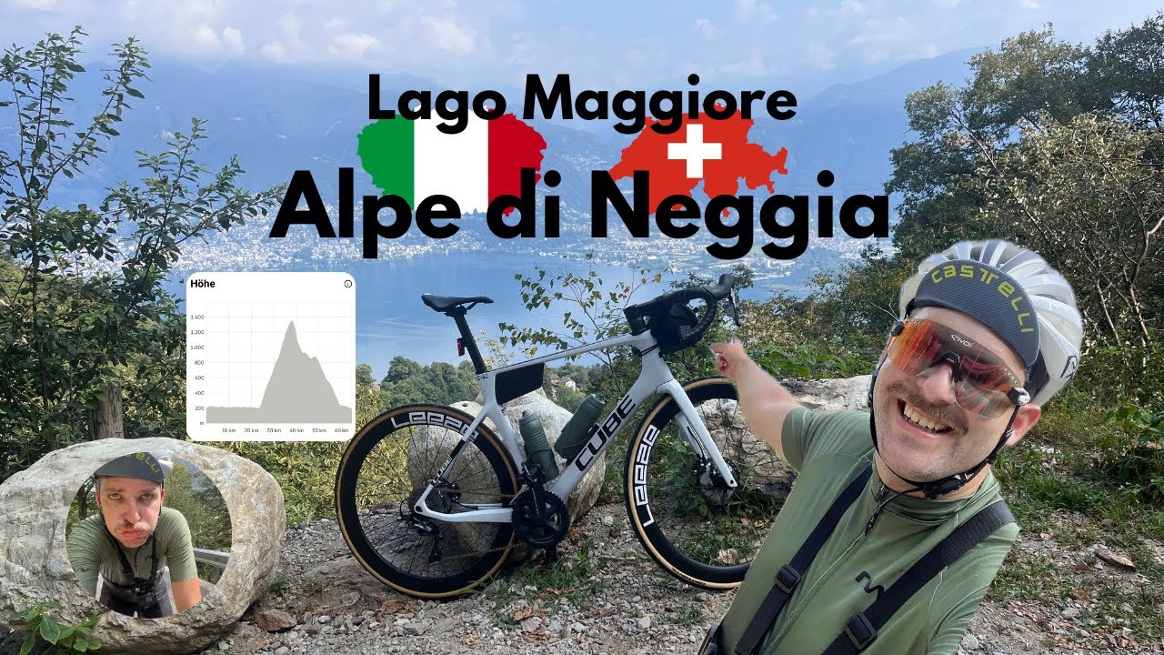 Mit dem Rennrad am Lago Maggiore zum Alpe di Neggia. 4K