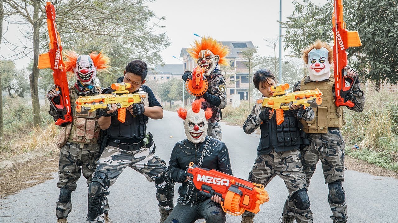 LTT Films : Silver Flash Black Man Nerf Guns Fight Criminal Group Tiger Mask King Of Speed