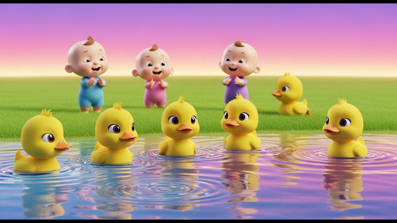 🦆 Five Little Ducks 🐥 Fun Nursery Rhyme for Babies | Baby Giggles TV