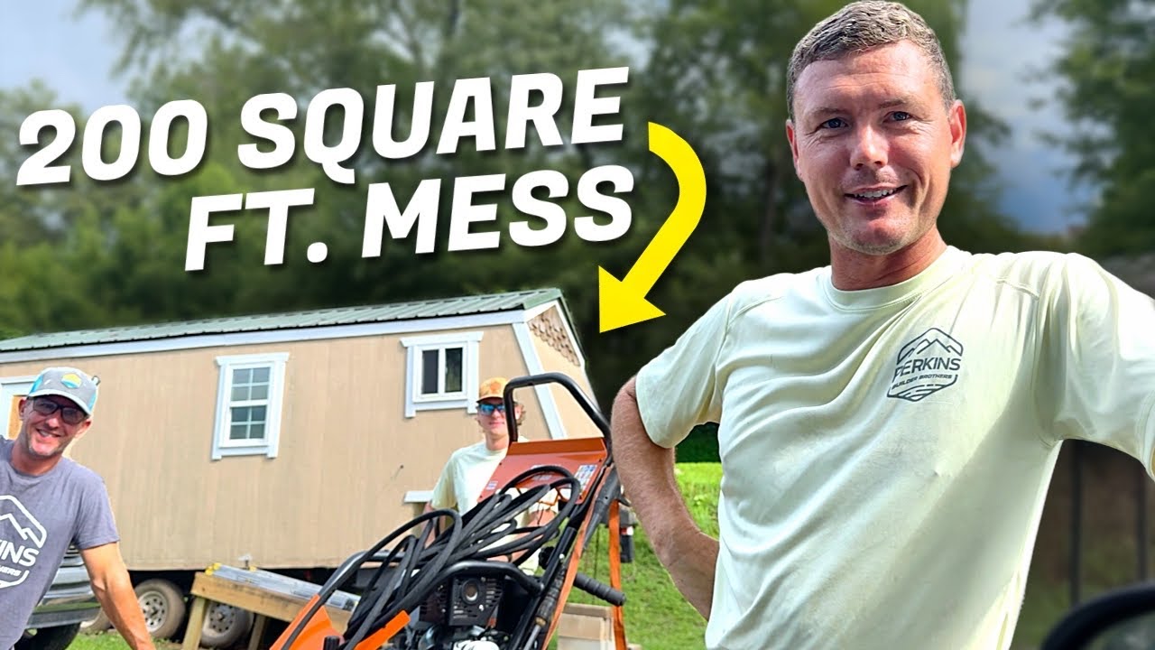 We bought a RUN DOWN tiny home and rebuilt it! P1