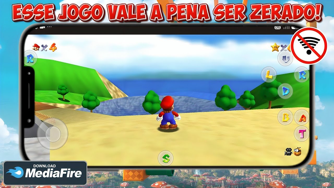 PORT INCRÍVEL! SUPER MARIO 64 HD OFFLINE PARA ANDROID 10 AO 15 