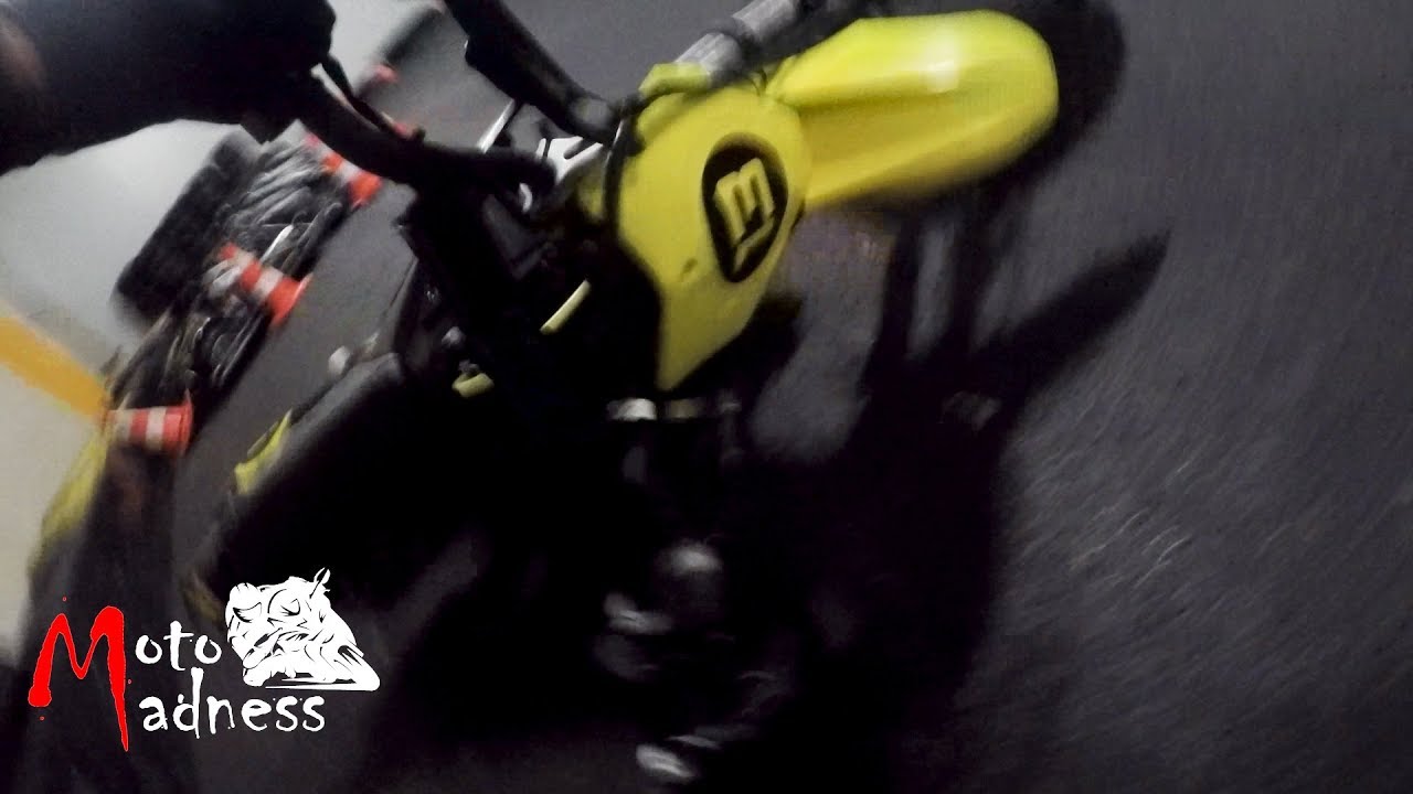 MotoMadness crew pitbike indoor crashes funny