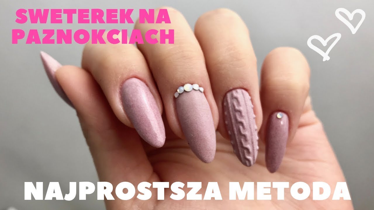 Sweterek na paznokciach - najprostsza i najtańsza metoda - Semilac kolekcja sweater weather