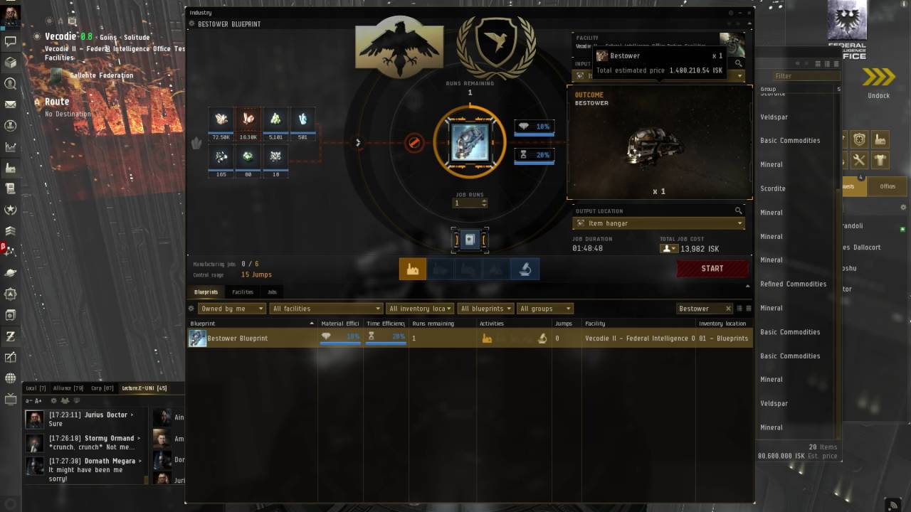 EVE University: Строительство Bestower
