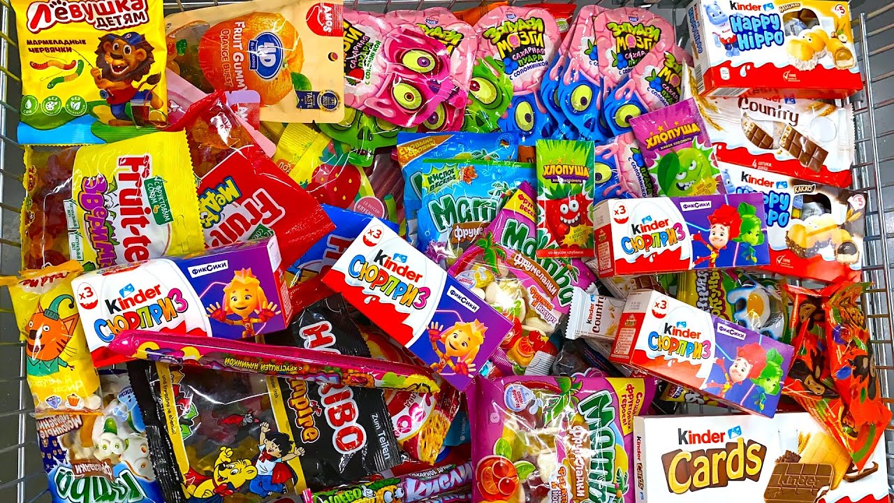 Конфеты и Сладости 🍟 Мега Шоппинг! Kinder,Mamba,M&M,Fruit-tella, Chupa Chups.Shopping a lot of candy
