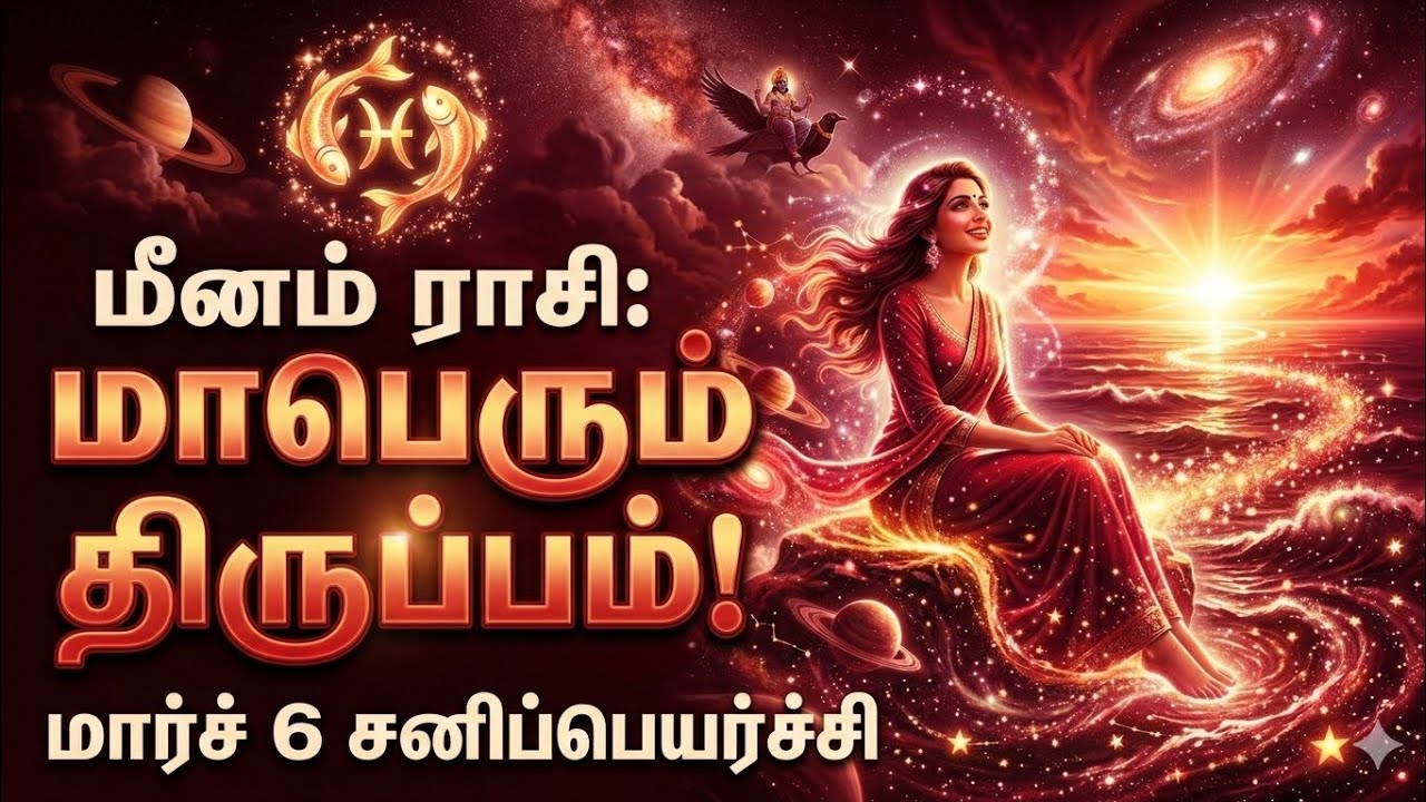 மார்ச் 6 சனிப்பெயர்ச்சி: மீனம் ராசிக்கு நடக்கப்போகும் அந்த அதிசயம்! எச்சரிக்கையா? அதிர்ஷ்டமா? ⚖️✨