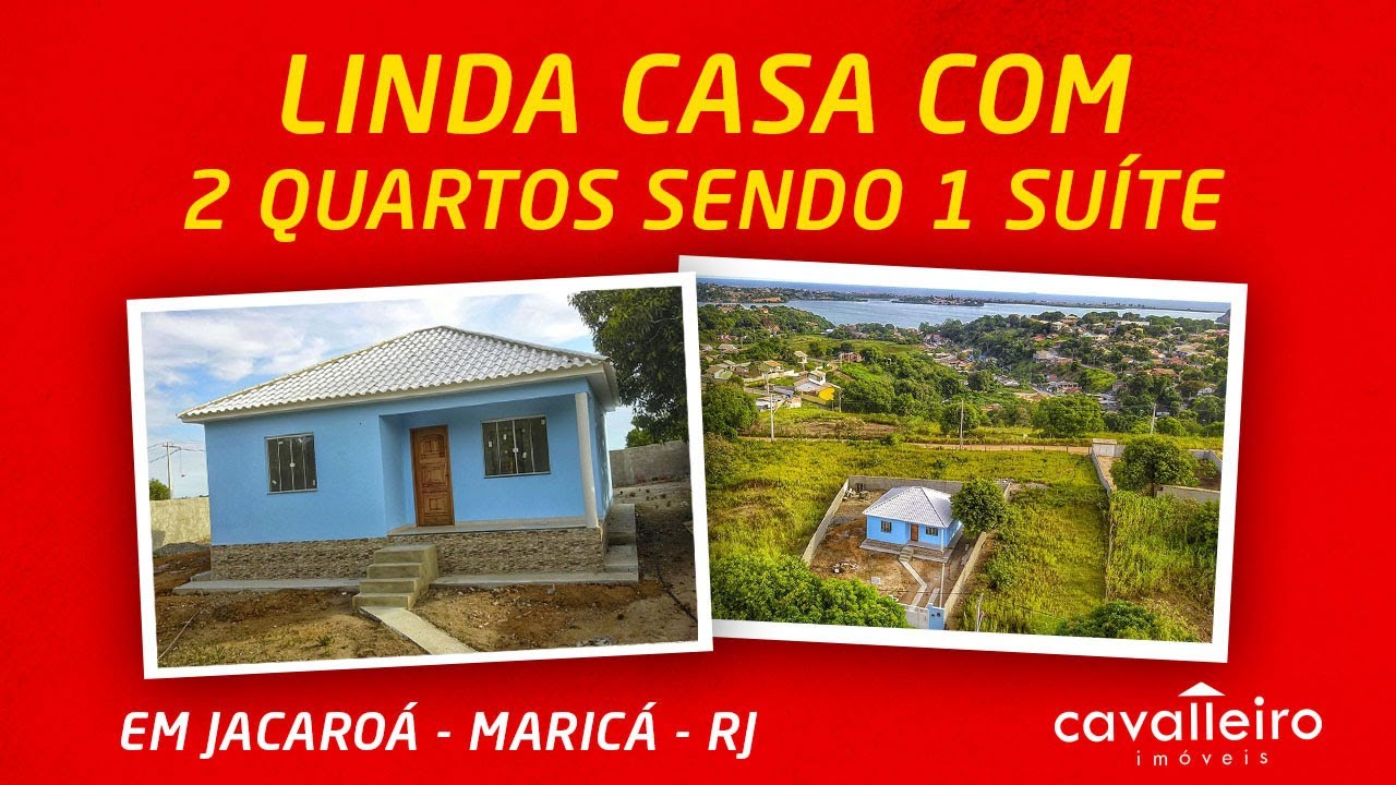 R$240.000 - Casa com 2 Quartos, 1 Suíte, AMPLO QUINTAL, próximo à Lagoa de  Jacaroá - Maricá/RJ