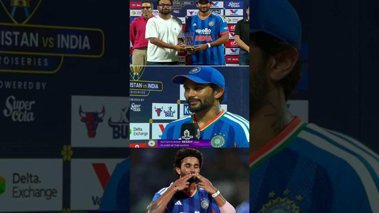 Nitish Kumar Reddy won player of the match on his comeback #indvsafg #nitishkumarreddy #cricket