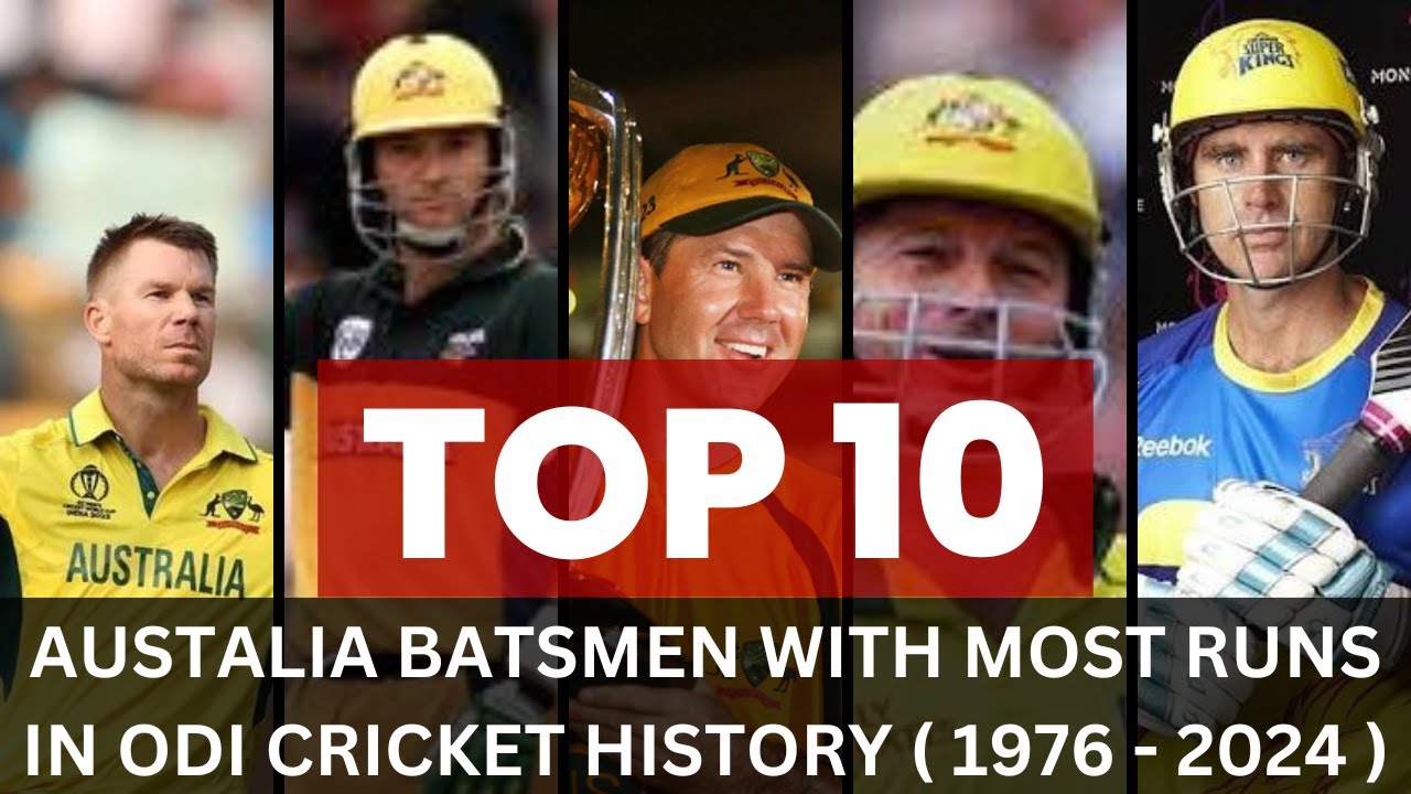 Top 10 Australia Batsmen with Most Runs in ODI Cricket History ( 1972 - 2024 ) | #comparecorner