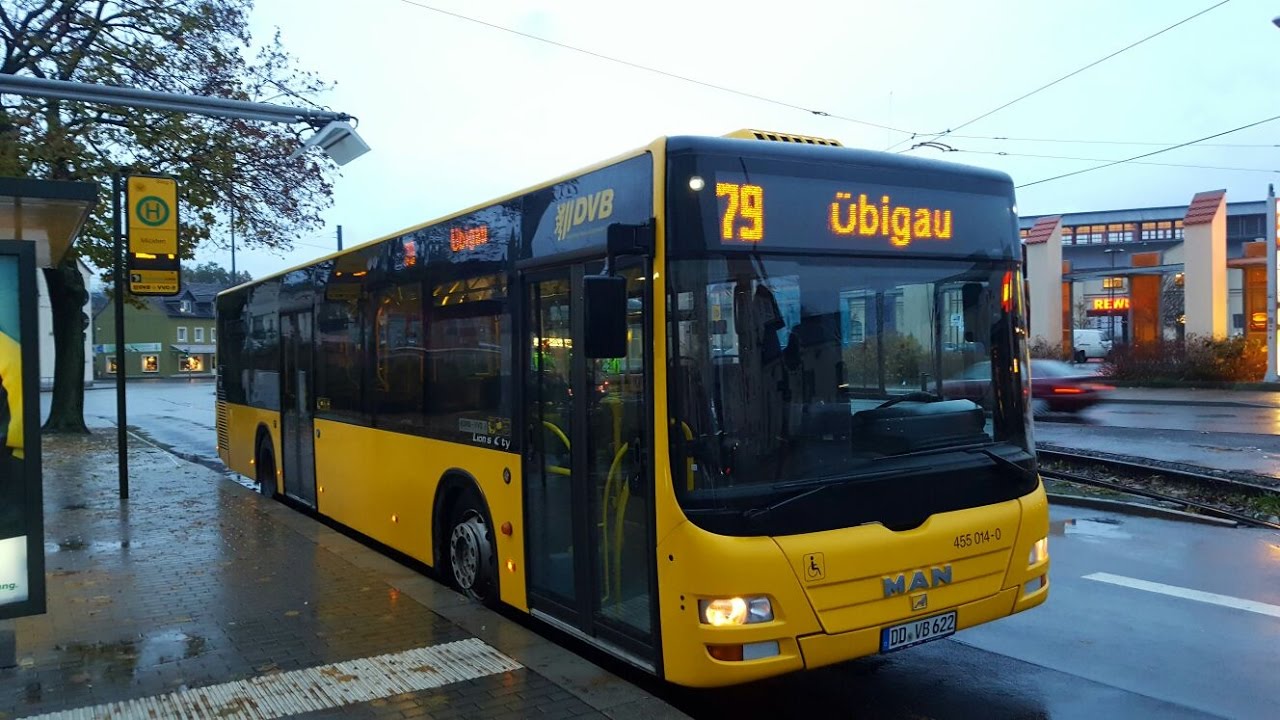 Mitfahrt im MAN NL 313 Lion´s City 455 014-0 der Dresdner Verkehrsbetriebe AG