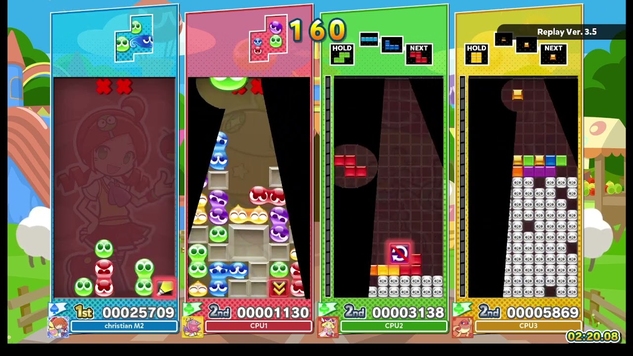 Puyo Puyo Tetris 2 PC Ringo VS Ocean Prince,Amitie & Suketoudara Party Mode