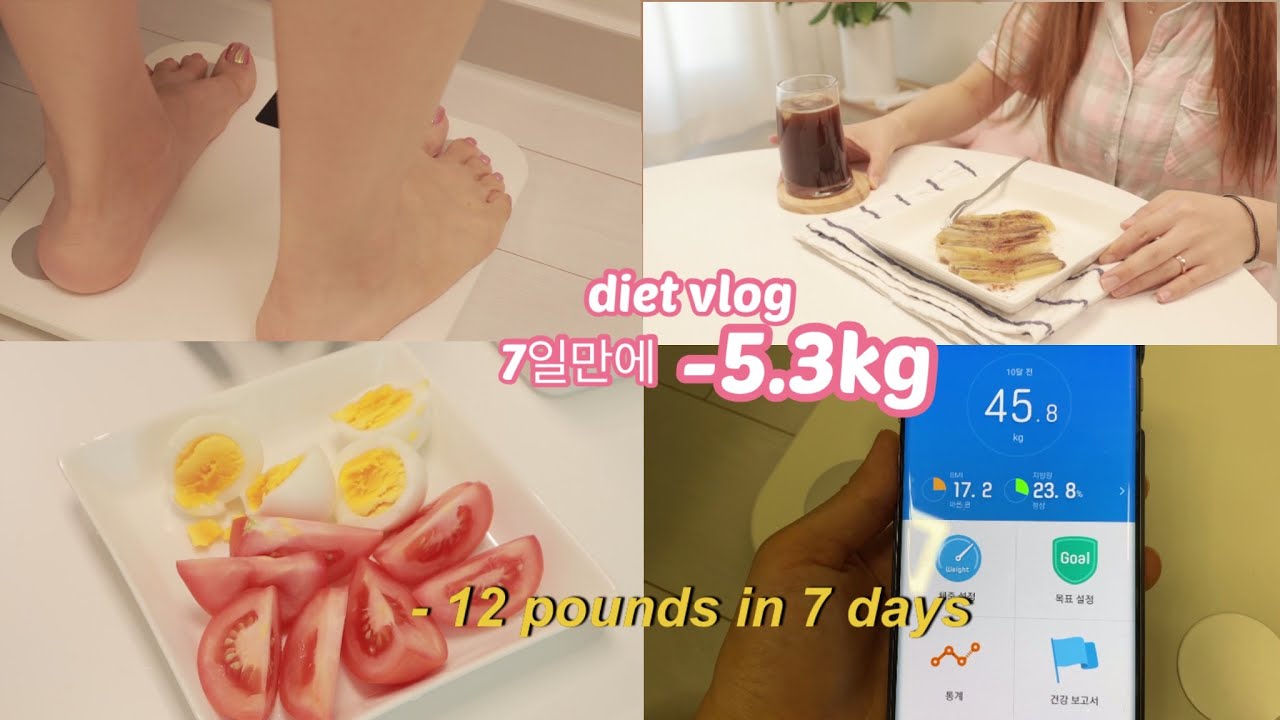*eng[일주일다이어트]✨운동없이 식단으로 7일-5.3kg 🔥| 49kg를 향하여 | 단기다이어트브이로그(diet vlog)