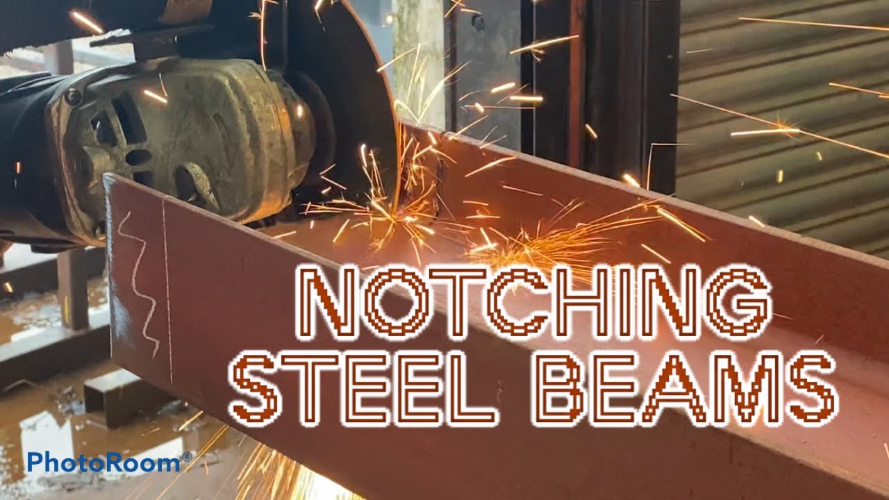 How to Mark out and notch steel beams - Structural steel work fabrication. 9”angle grinder