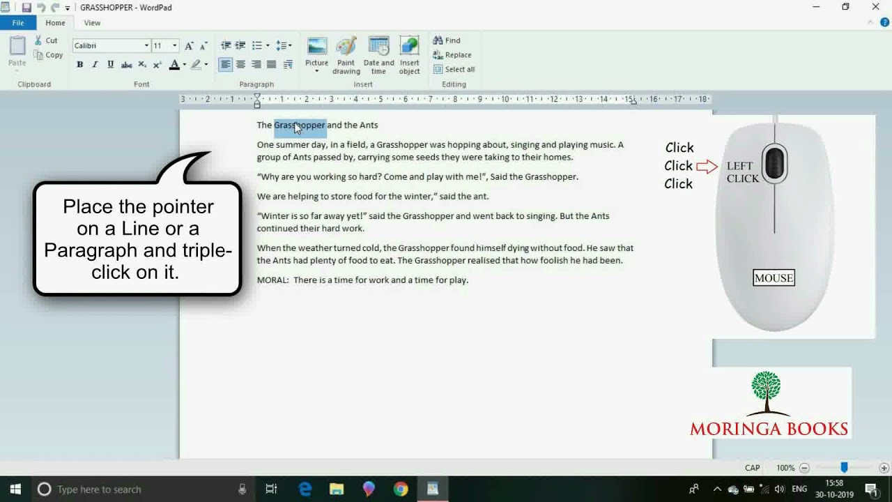 WordPad - How to Select Text in WordPad in Windows 10