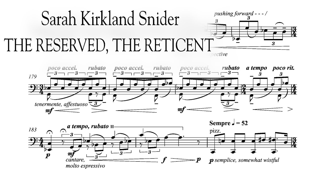Sarah Kirkland Snider — The Reserved, The Reticent (2004) [w/ score]