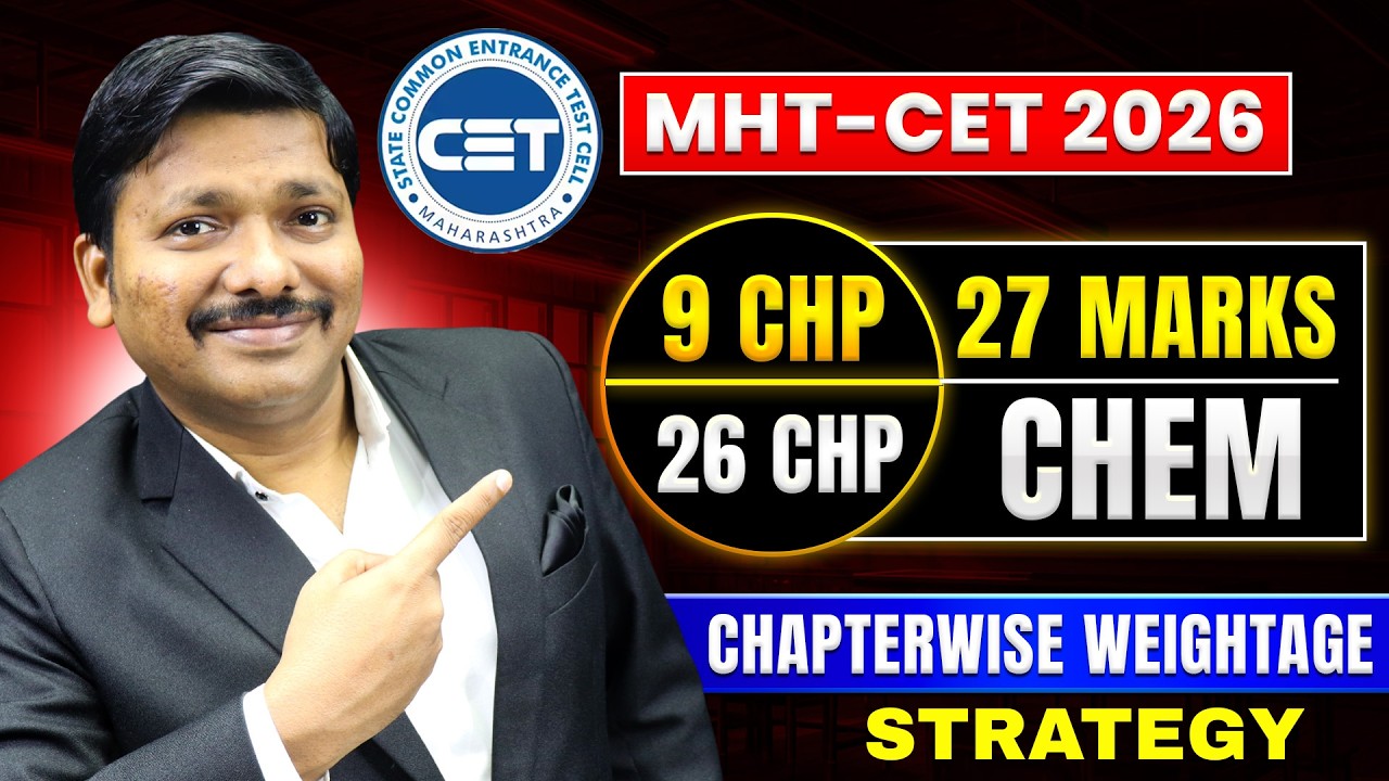 9 Chapters = 27 Marks🔥 MHT-CET 2026 Chemistry Strategy | Chemistry Important Chapters 🚀 | Dinesh Sir