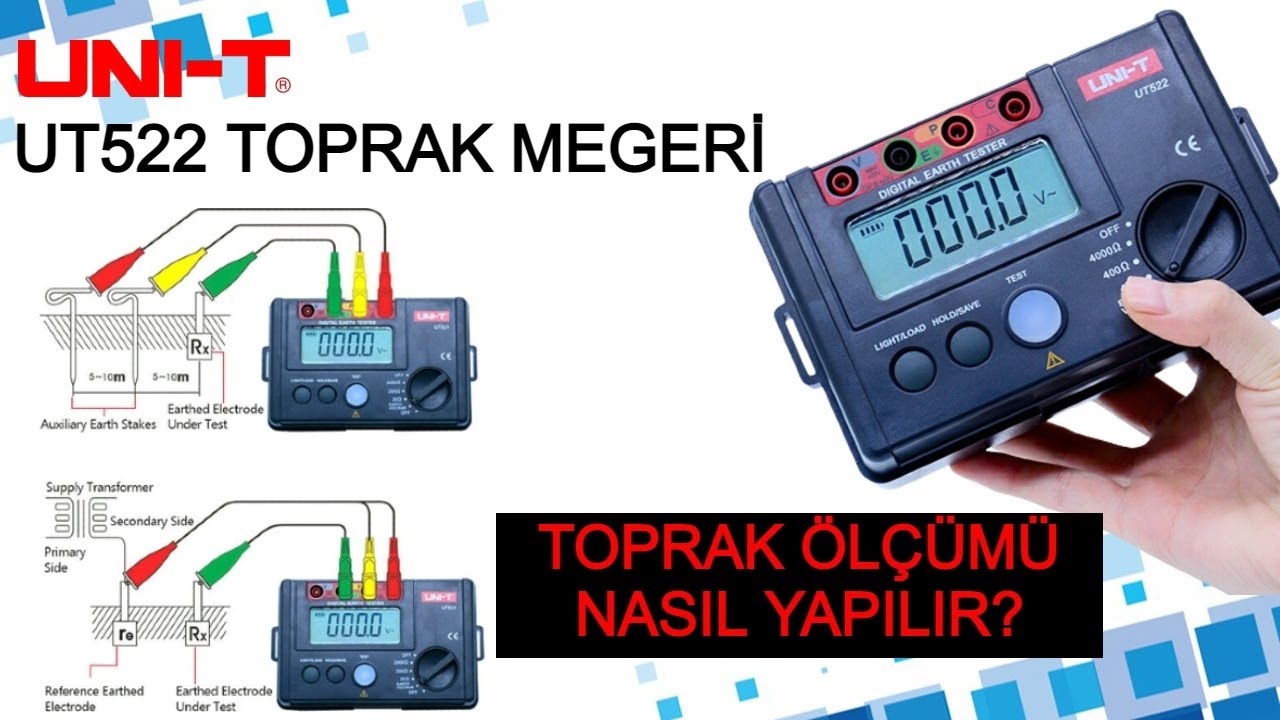 Unit UT 522 Dijital Toprak Megeri | Toprak Direnci Ölçümü Nasıl Yapılır