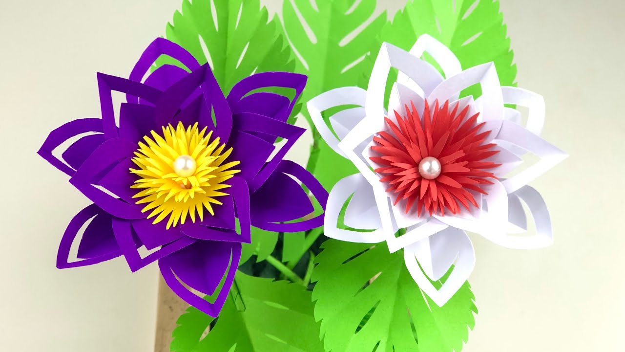 Beautiful Paper Flower Making | Paper Crafts For School | Home Decor | Paper Craft | DIY | Crafts