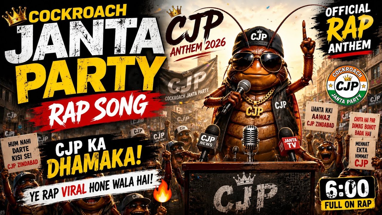 🪳 Cockroach Janta Party Rap 🔥 | CJP Anthem 2026 | Funny Hindi Rap Song | Official Music Video 