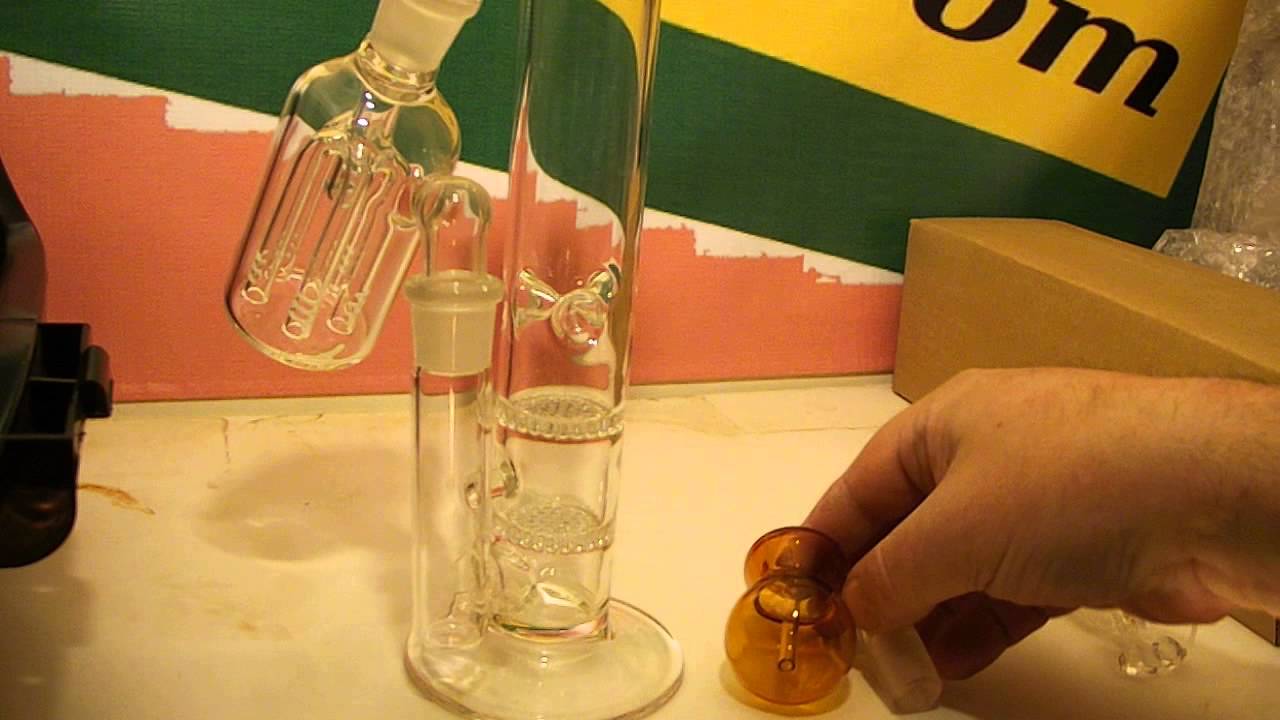 #2-Double Disc Percolator Stemless Waterpipe w/Ice Pinch