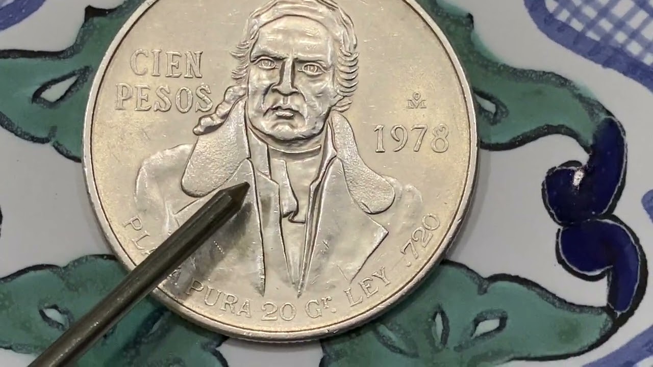 100 Pesos Morelos”. Plata Ley 0.720. Año 1978. ¡OJO! LA FECHA DE 1979 PROOF 63 CUESTA $650 DÓLARES.