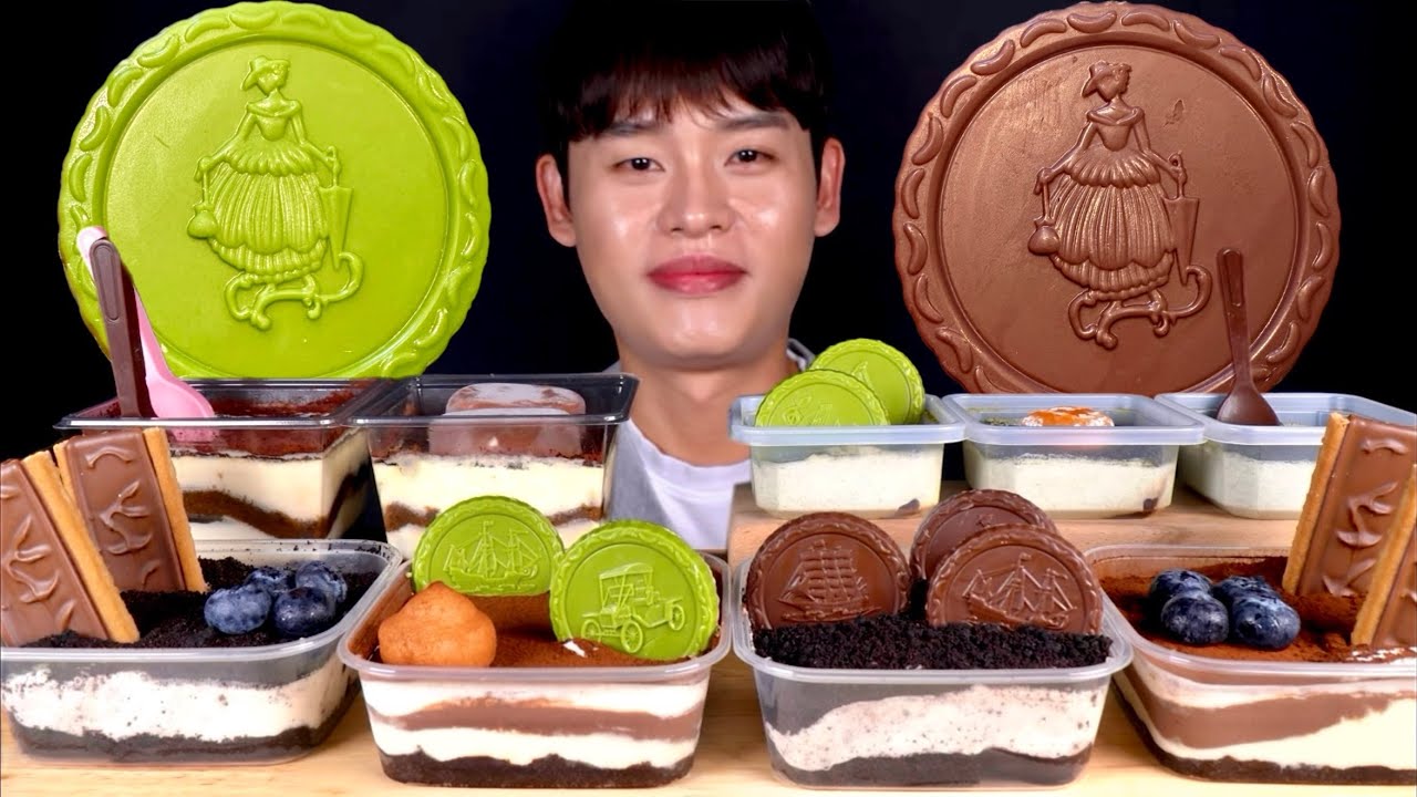 ASMR 쇼콜라티라미수 오레오티라미수 녹차두부티라미수 제로티라미수 먹방~!! Chocolate Oreo Green Tea Tiramisu MuKBang~!!