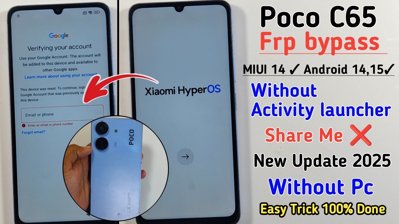 poco c65 frp bypass miui 14 2025 | poco c65 frp bypass activity launcher not working | New Method