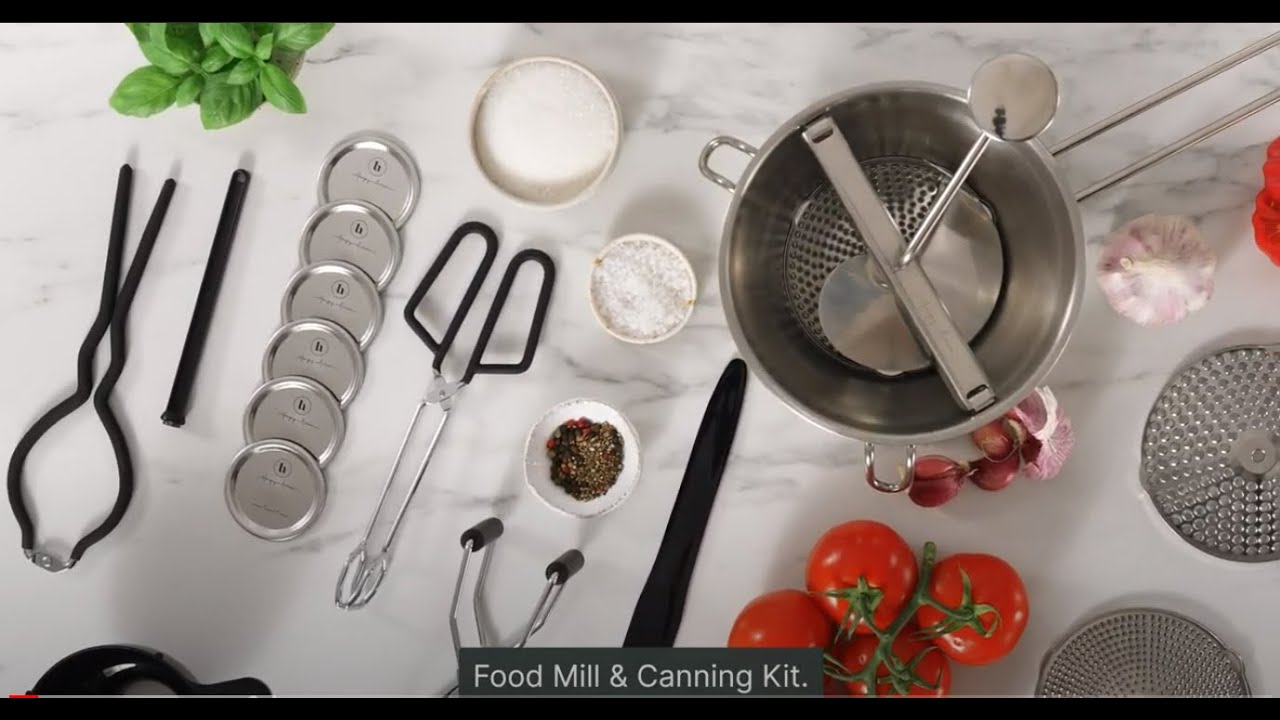 Hungry Artisan Food Mill & Canning Kit | Homemade Tomato Sauce, Applesauce & Jams Made Easy