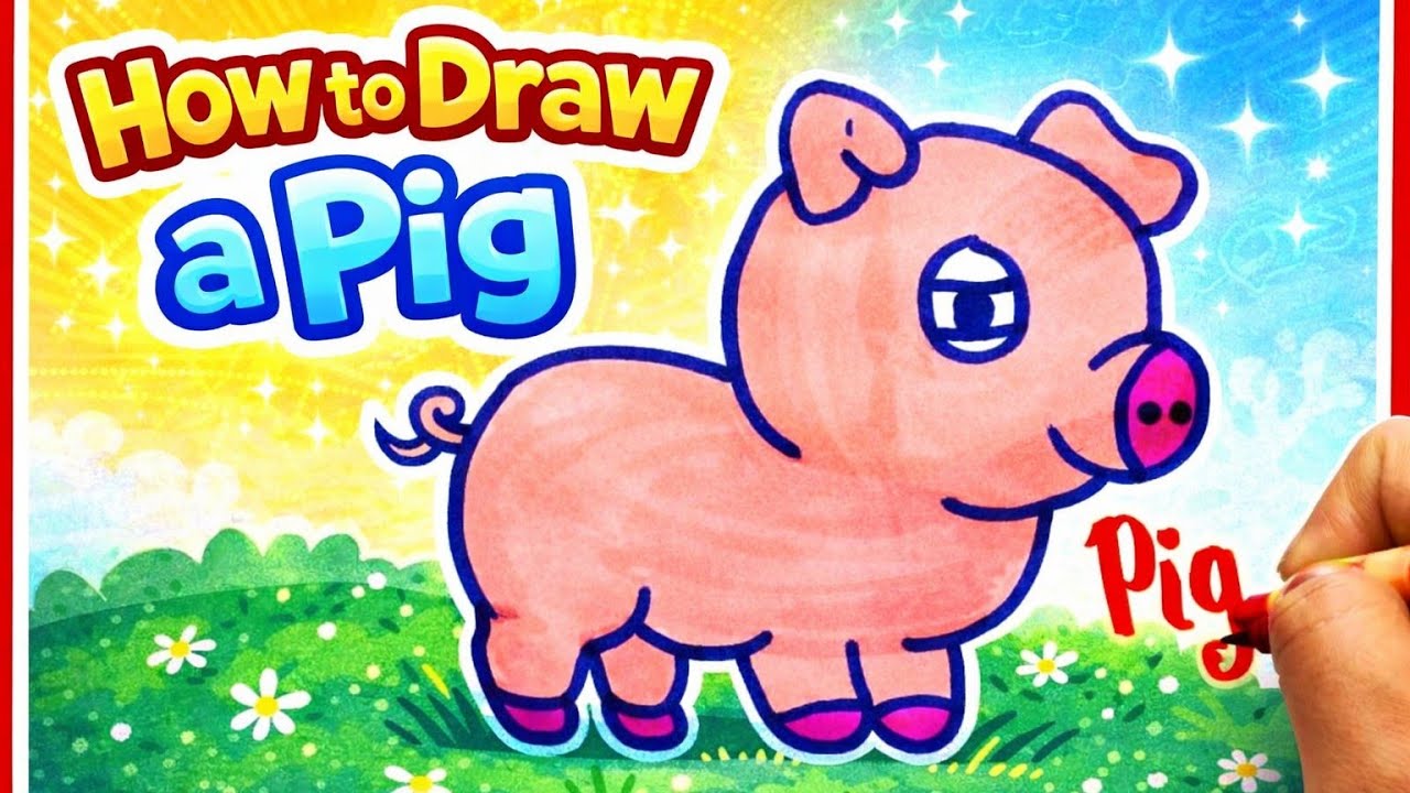 Pig Drawing | 3D Amazing Secret Trick | Easy Step-by-Step for Beginners | Viral Art Sketch | J2L